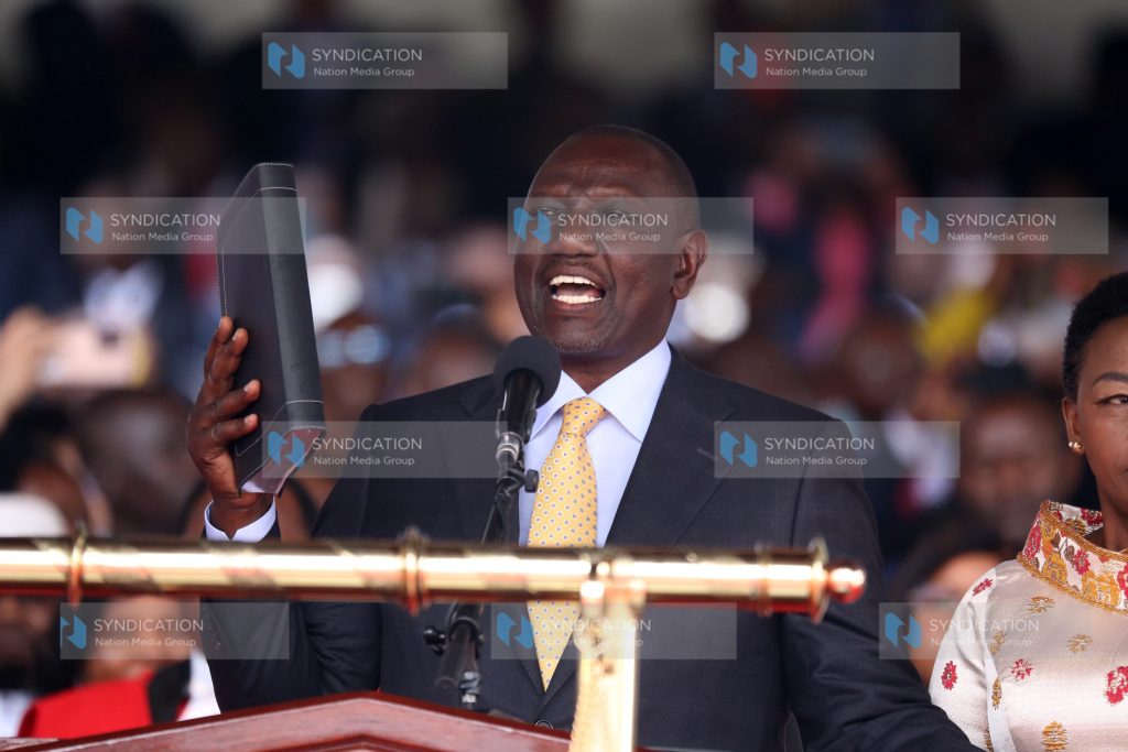 President William Ruto takes oath of office at Kasarani International Stadium