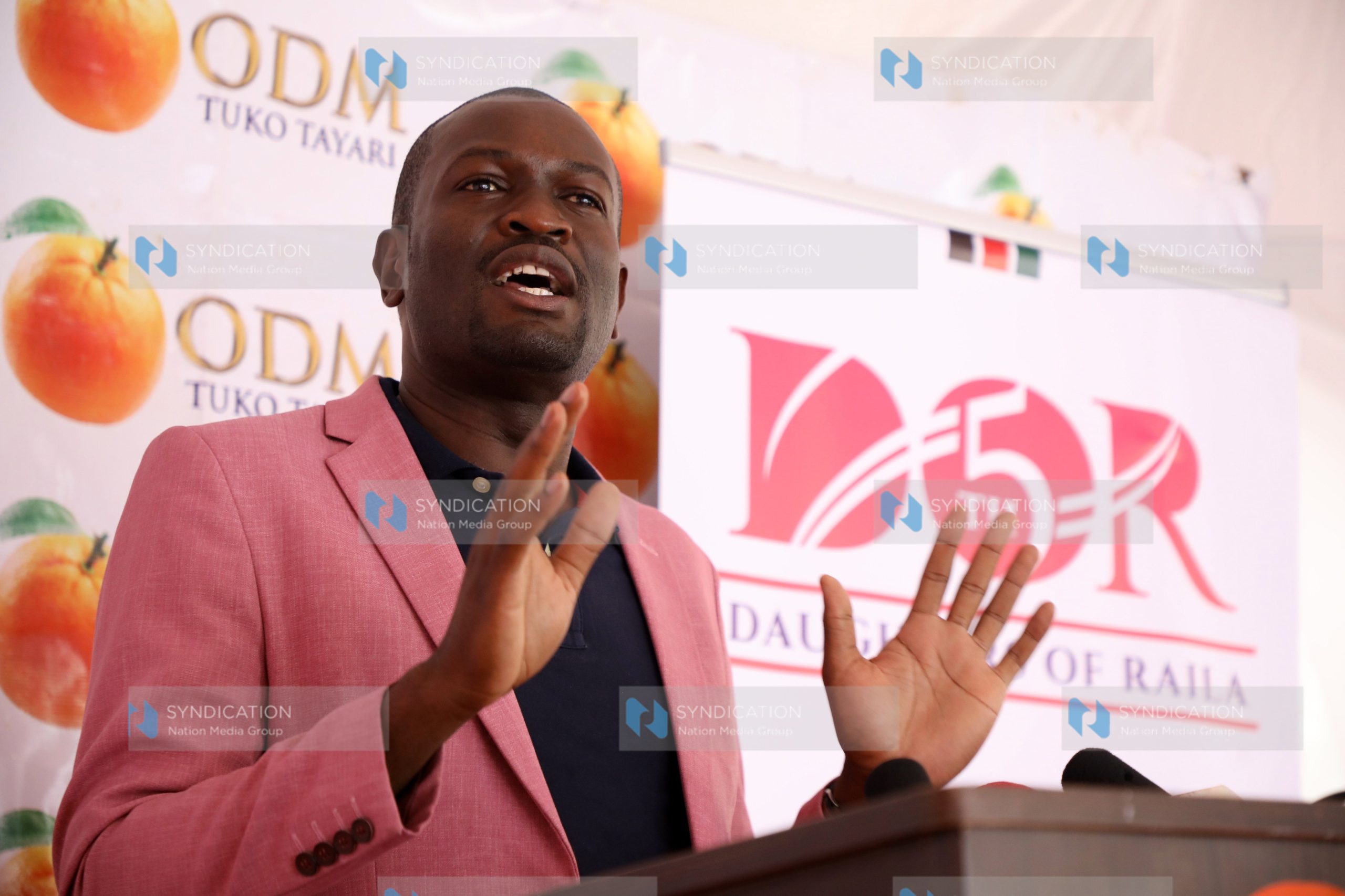 ODM Secretary General Edwin Sifuna making his address