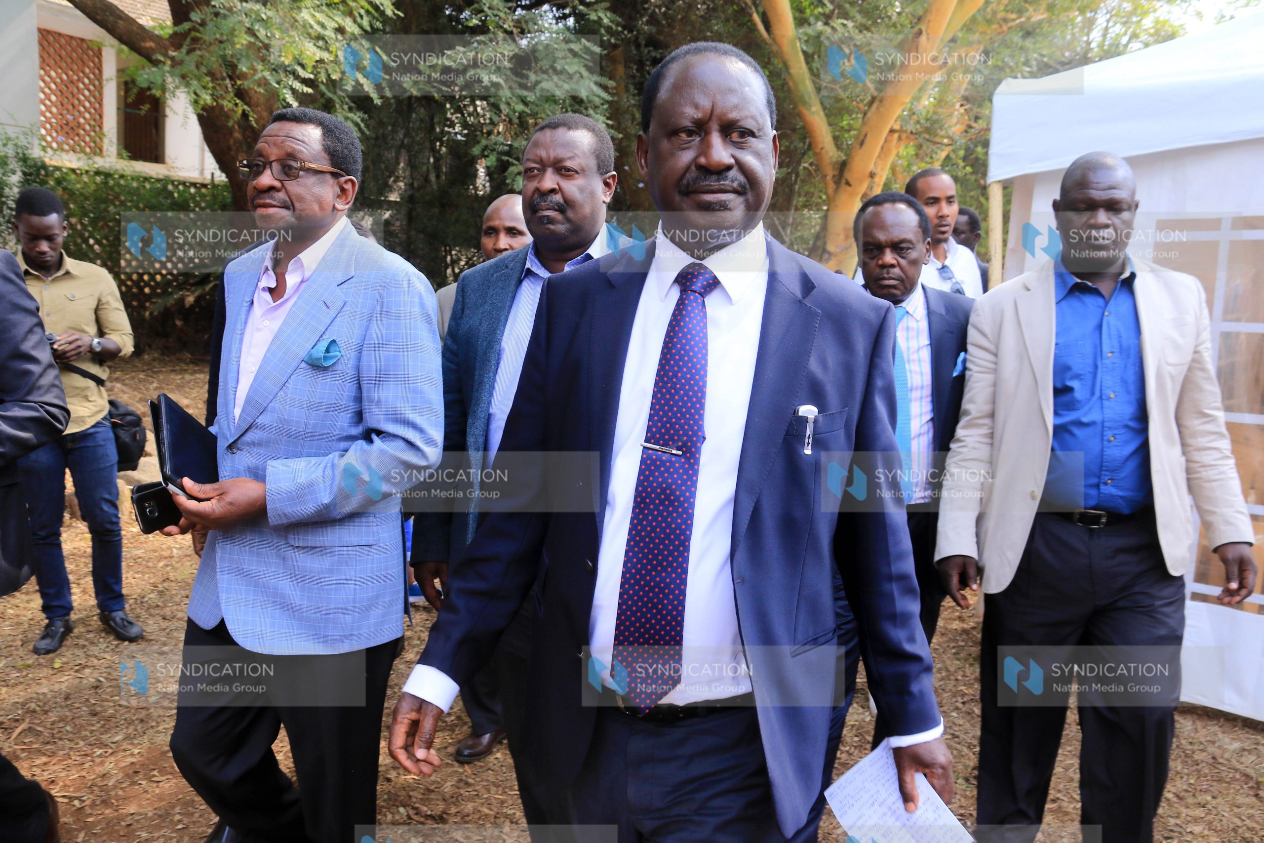 NASA leader Raila Odinga arrives at Okoa Kenya offices