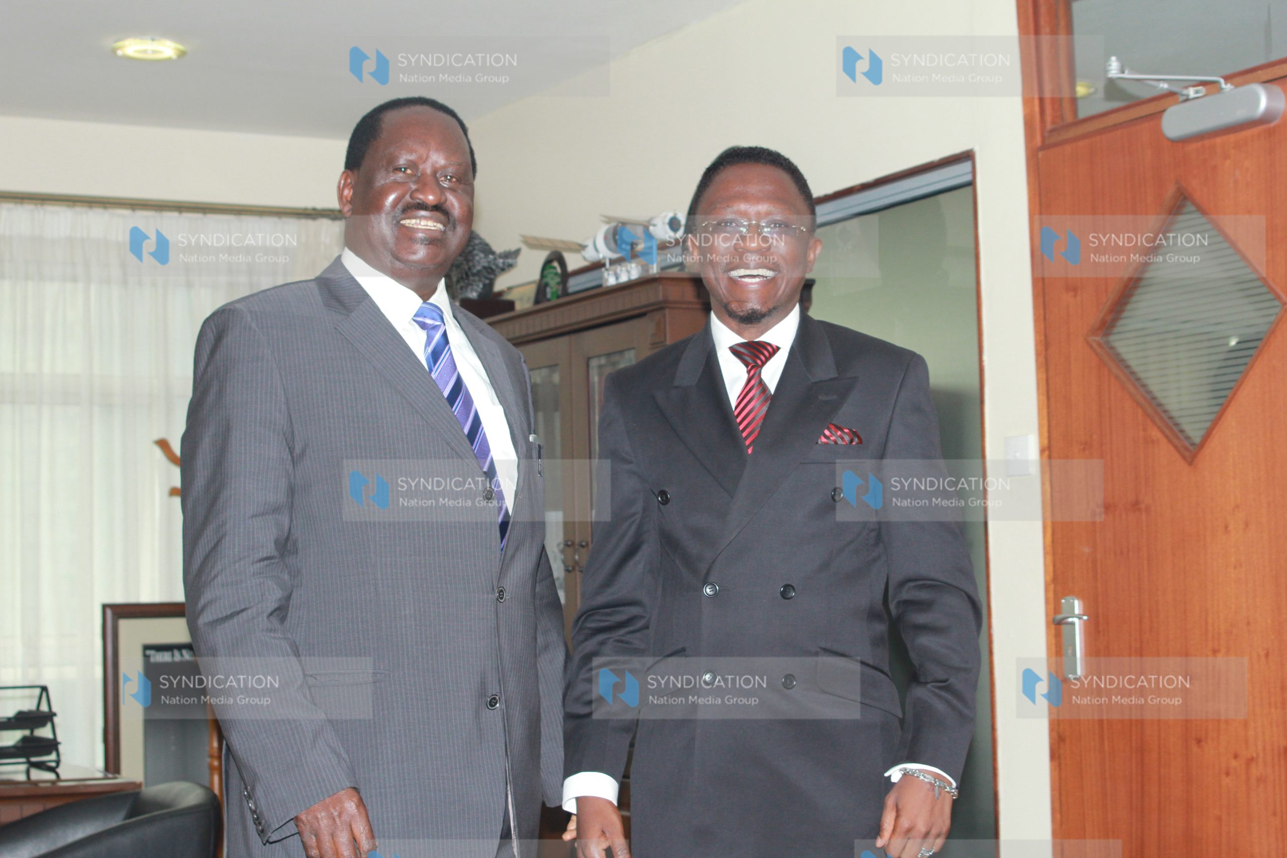 CORD leader Raila Odinga meets with ODM Secretary General Ababu Namwamba