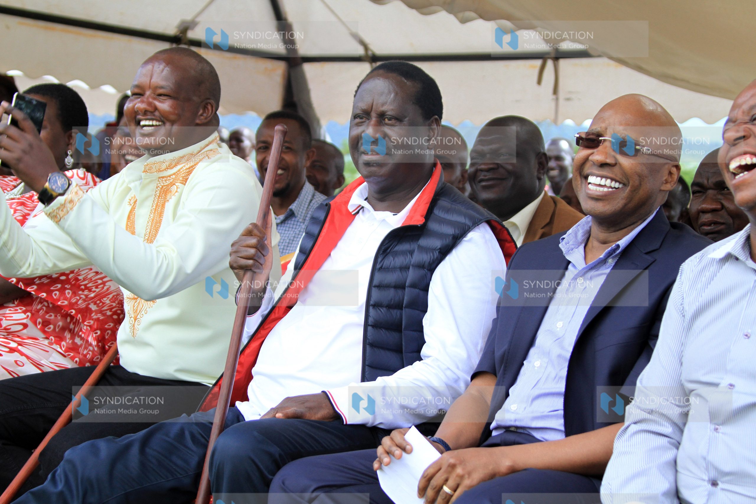 Thanksgiving ceremony of ODM politician John Loisa (left)