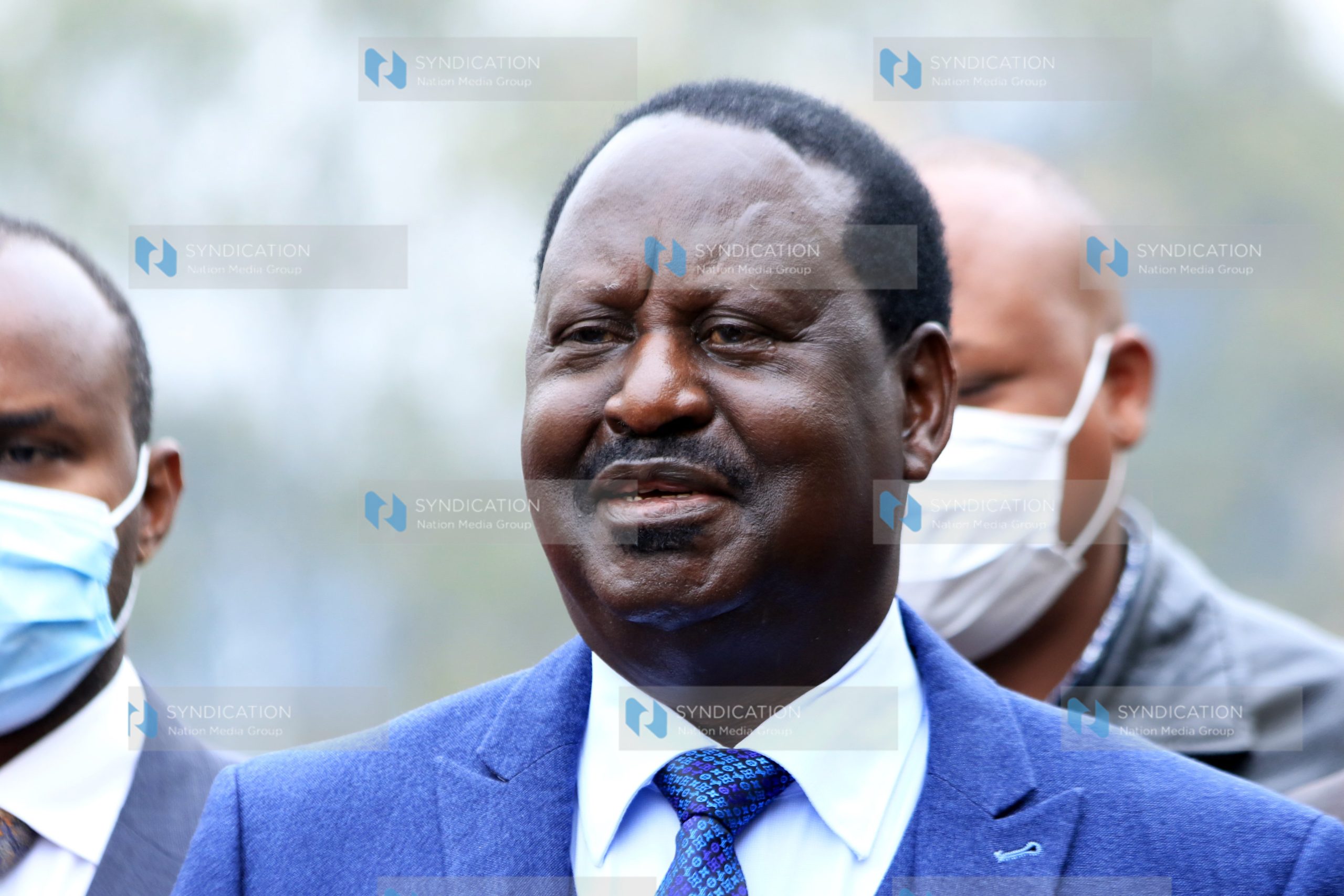 ODM leader Raila Odinga addresses the media at his Capitol Hill office