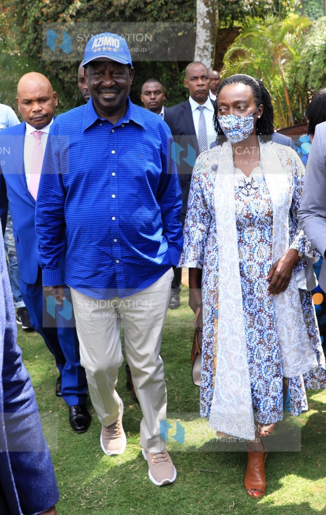 Raila Odinga together with Narc Kenya leader Martha Karua