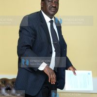 Opposition chief Raila Odinga during an interview at his office