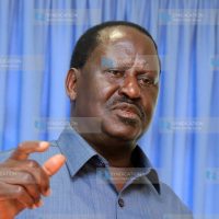 ODM leader Raila Odinga addresses the press