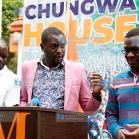 Secretary General Edwin Sifuna and Ugunja MP Opiyo Wandayi address the media