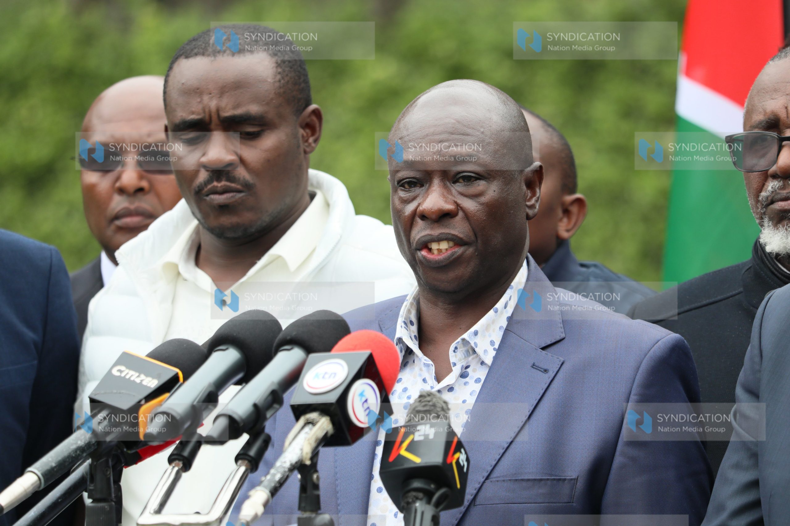 Democracy for the Citizens Party leader Rigathi Gachagua addressing journalists