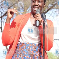 Ms. Rosemary Odinga speaks to residents of Marigat Town in Baringo County during an ODM rally