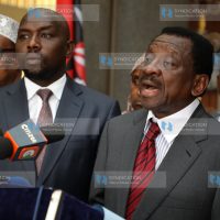 Senate Minority Leader James Orengo flanked by other senators