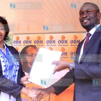 ODM Secretary General Mr. Edwin Sifuna at Orange house when he took over as the Secretary General from the outgoing Acting Secretary General Dr. Agnes Zani