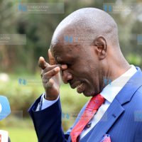 KNUT Secretary General Wilson Sossion sheds tears as he announced his resignation from the union