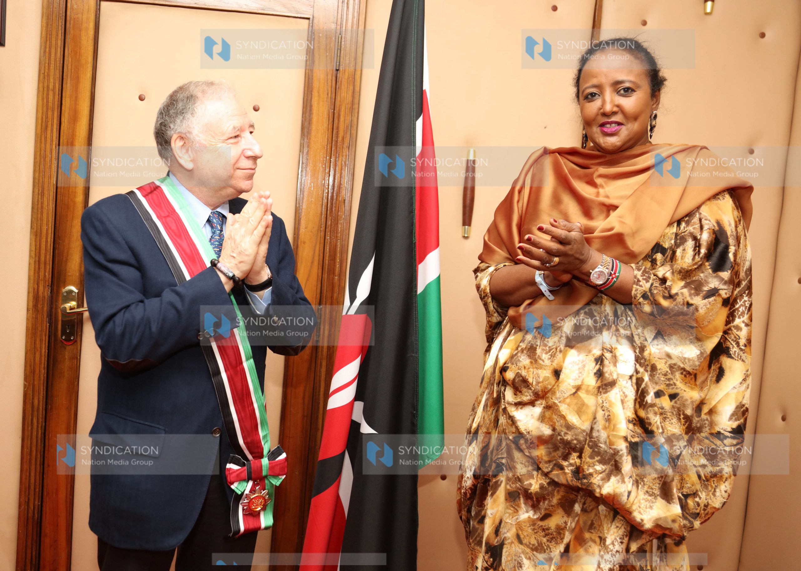 International Automobile Federation (FIA) President Jean Todt and Sports CS Amb. Amina Mohamed
