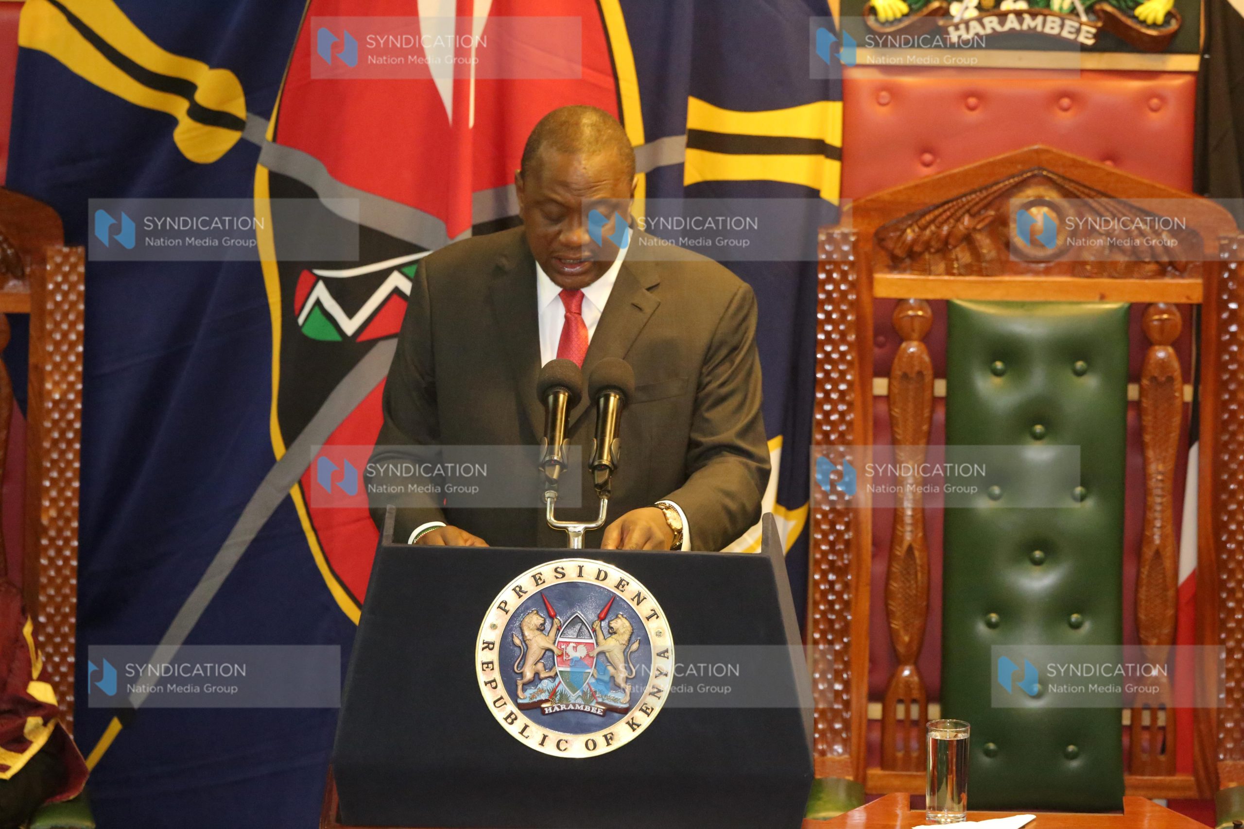 President Uhuru Kenyatta delivering his State of the Nation Address
