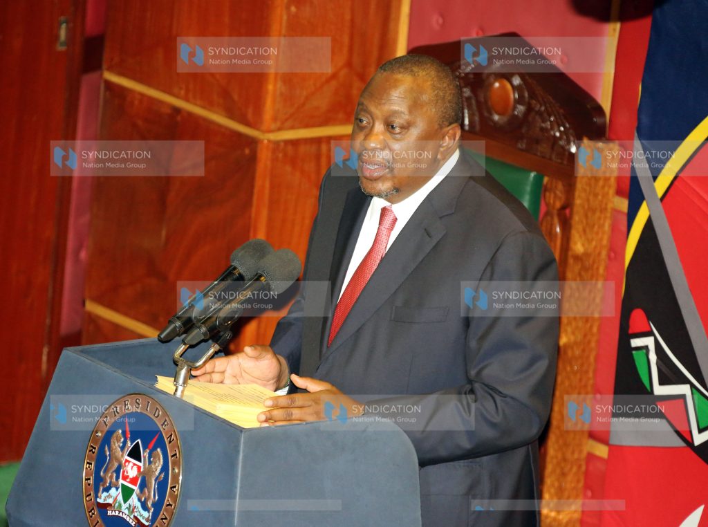 President Uhuru Kenyatta delivering his State of the Nation Address