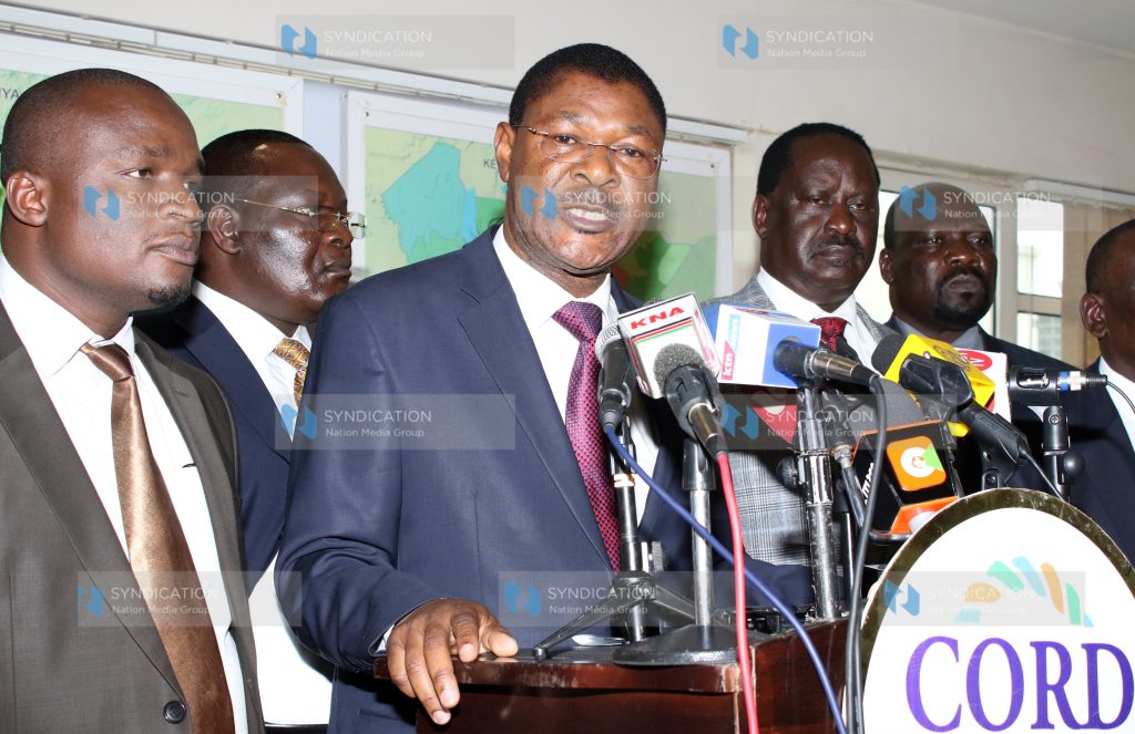 CORD Principals Moses Wetangula and Raila Odinga