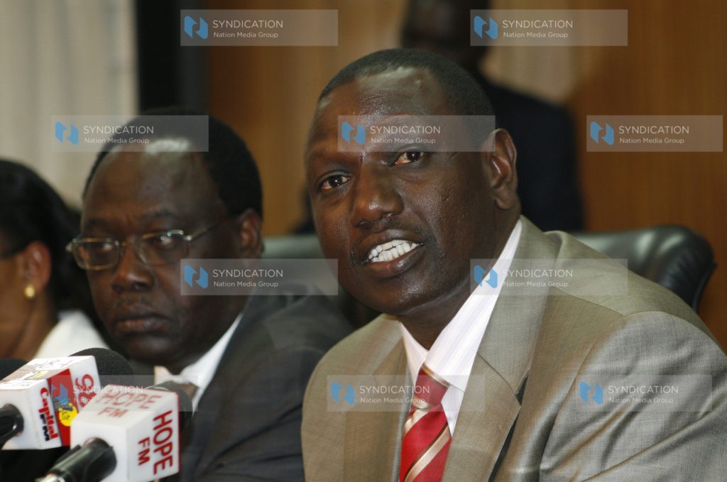 Agriculture minister William Ruto and his Permanent Secretary Kiome Romano