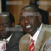 Agriculture minister William Ruto and his Permanent Secretary Kiome Romano