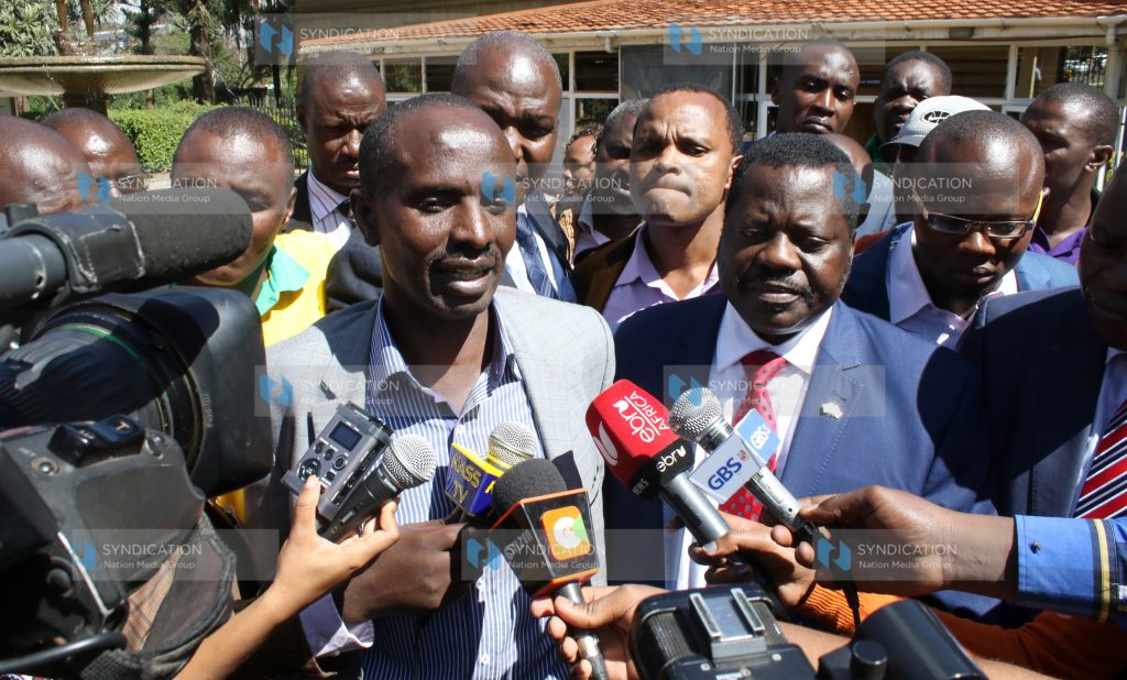 KNUT Secretary General Wilson Sossion and his national Chairman Mudzo Nzili
