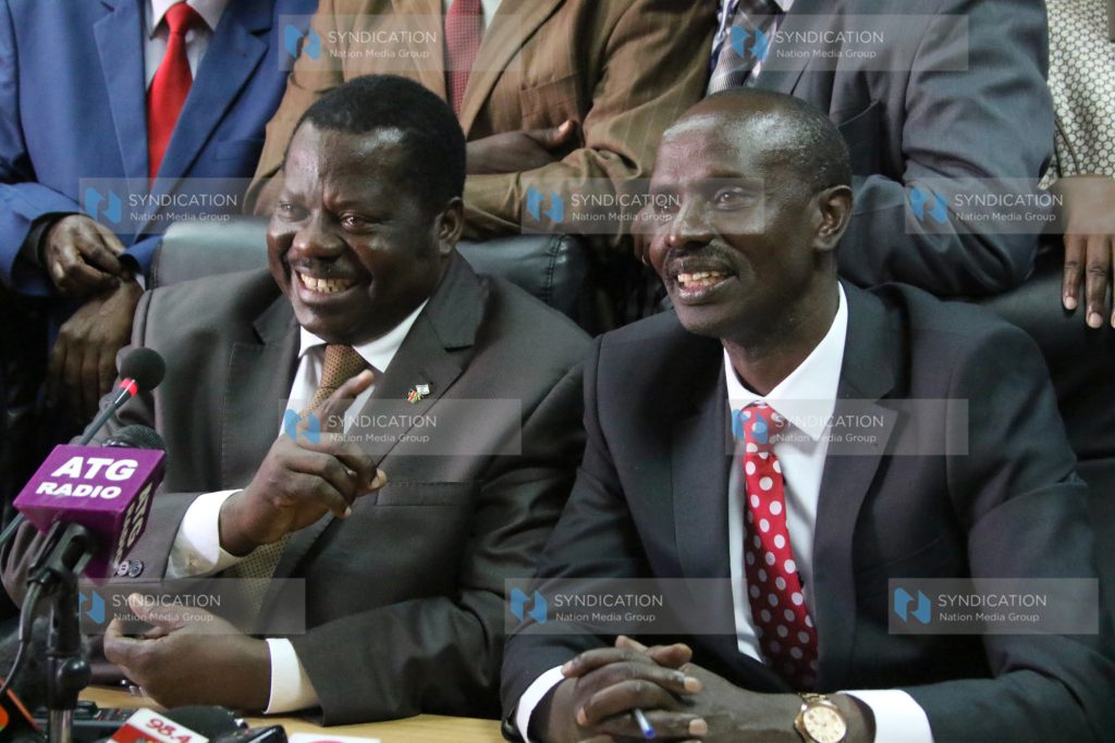 KNUT Secretary General Wilson Sossion and his national Chairman Mudzo Nzili