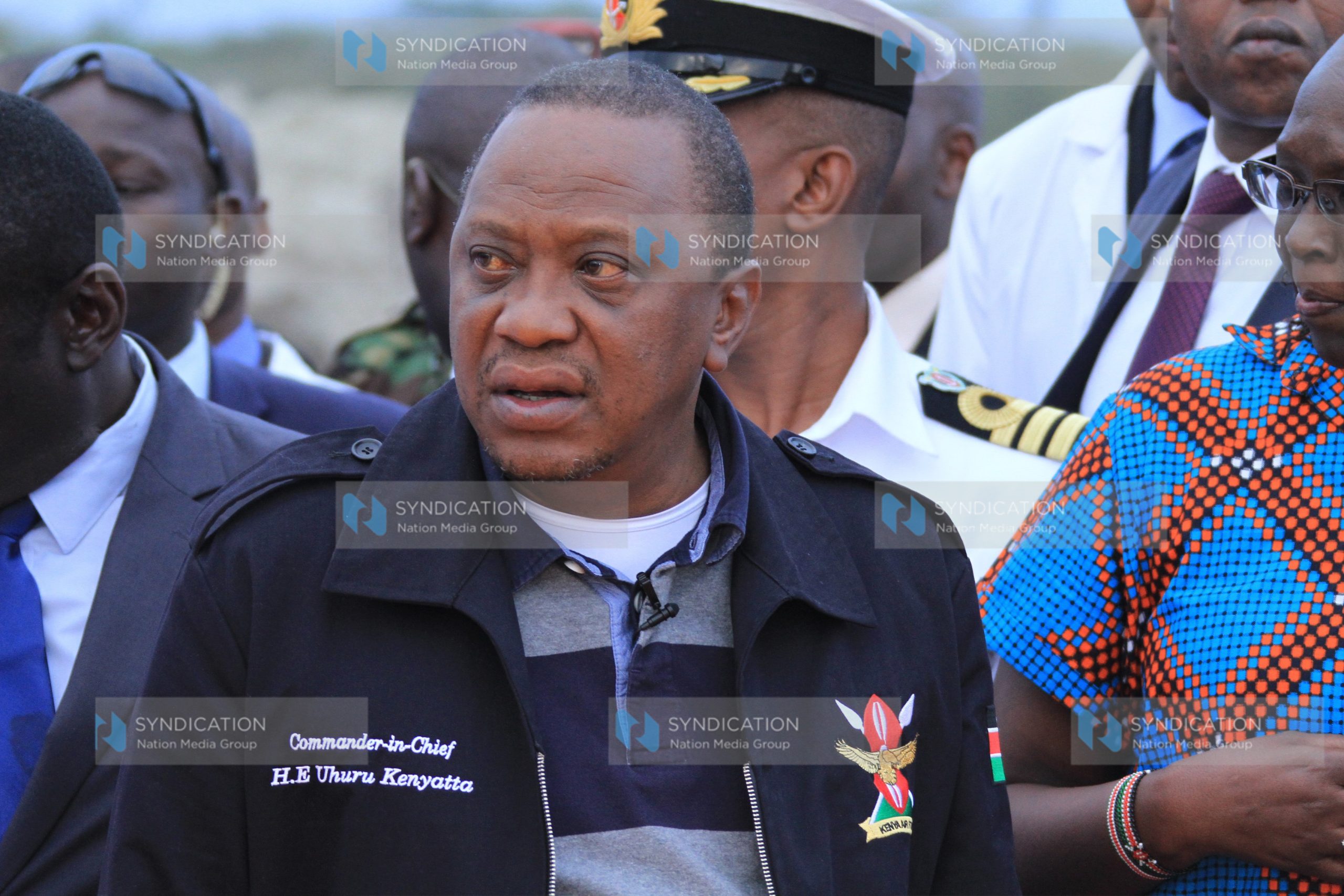 President Uhuru Kenyatta at East African Portland cement grounds
