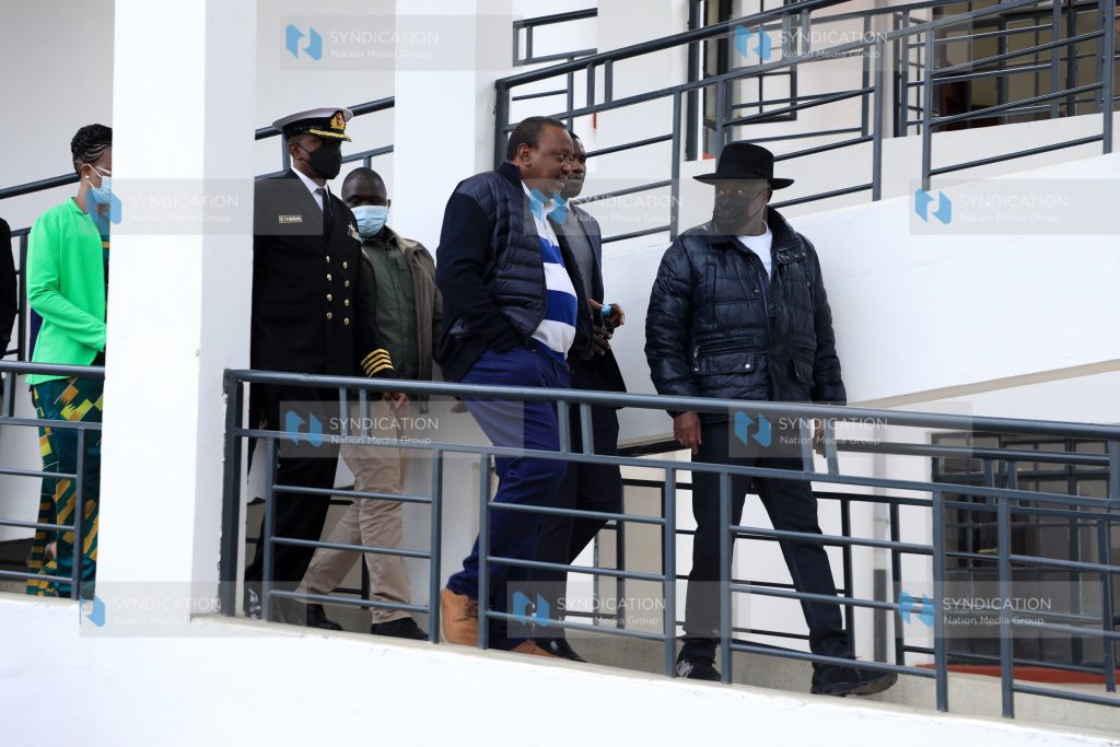 President Uhuru Kenyatta inspecting newly built NMS hospital