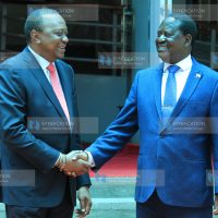 President Uhuru Kenyatta together with Raila Odinga
