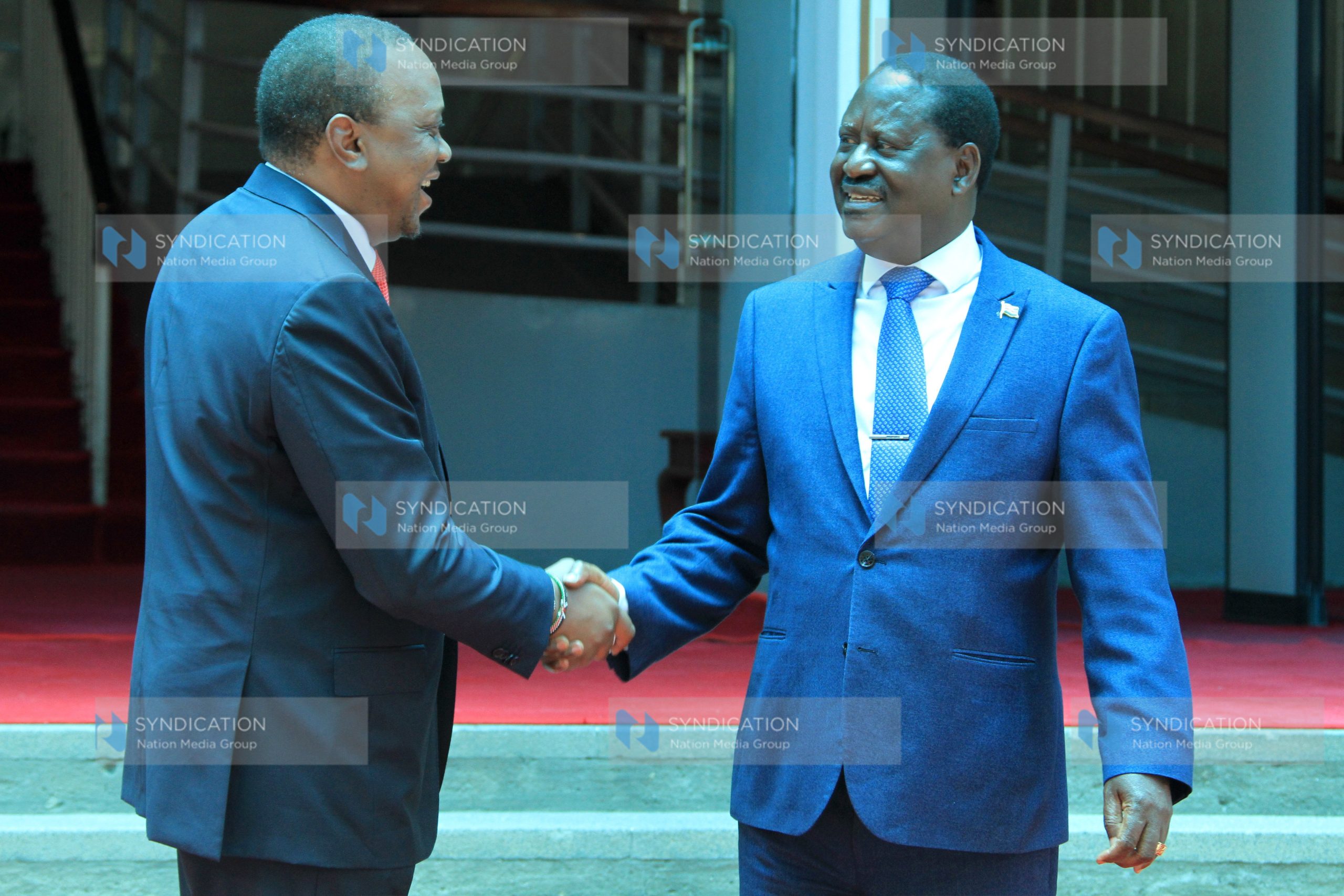 President Uhuru Kenyatta with Raila Odinga