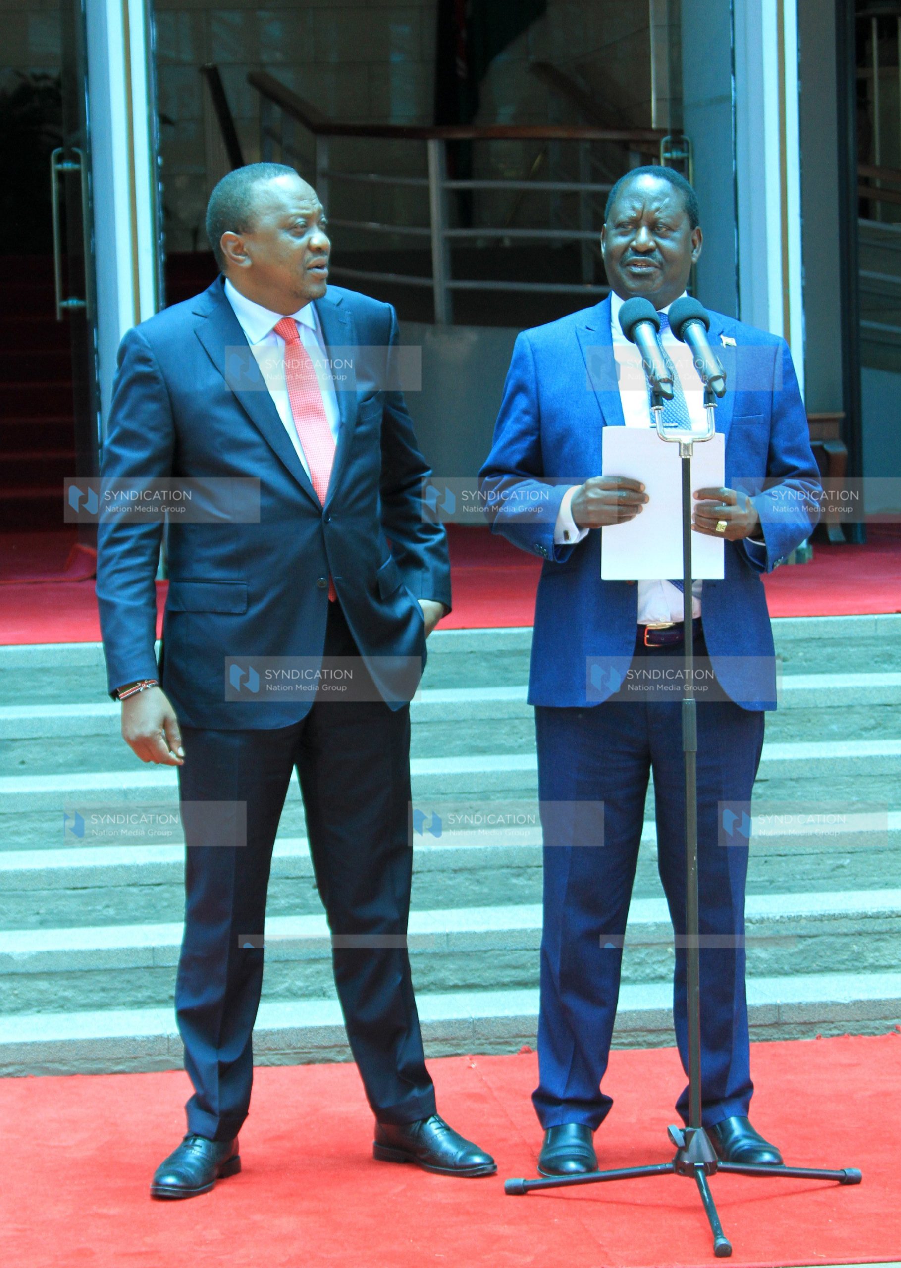 President Uhuru Kenyatta together with Raila Odinga