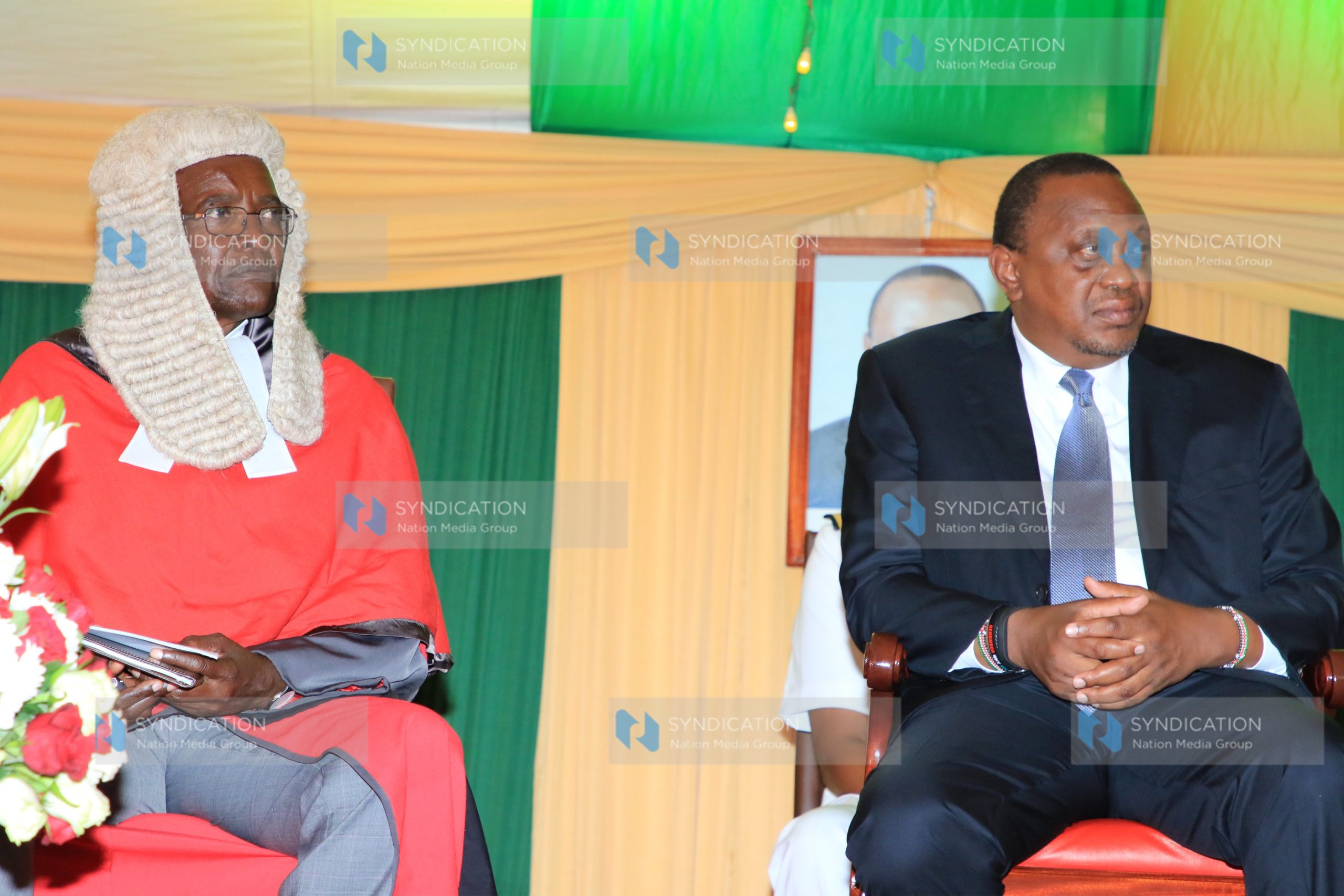 President Uhuru Kenyatta together with Chief Justice and President of the Supreme Court, David Maraga