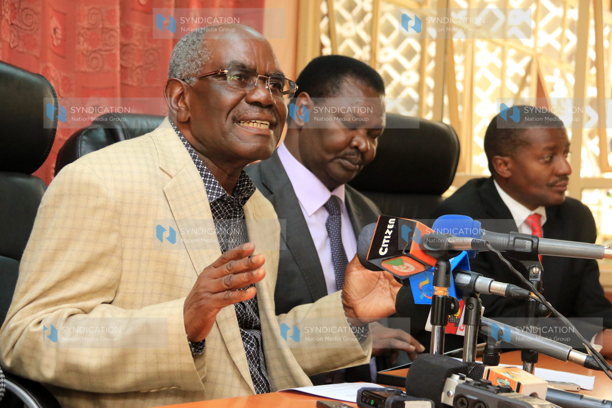 Lower Eastern leaders David Musila (Kitui Senator), Francis Nyenze (Kitui West MP), and Daniel Maanzo (Makueni MP)