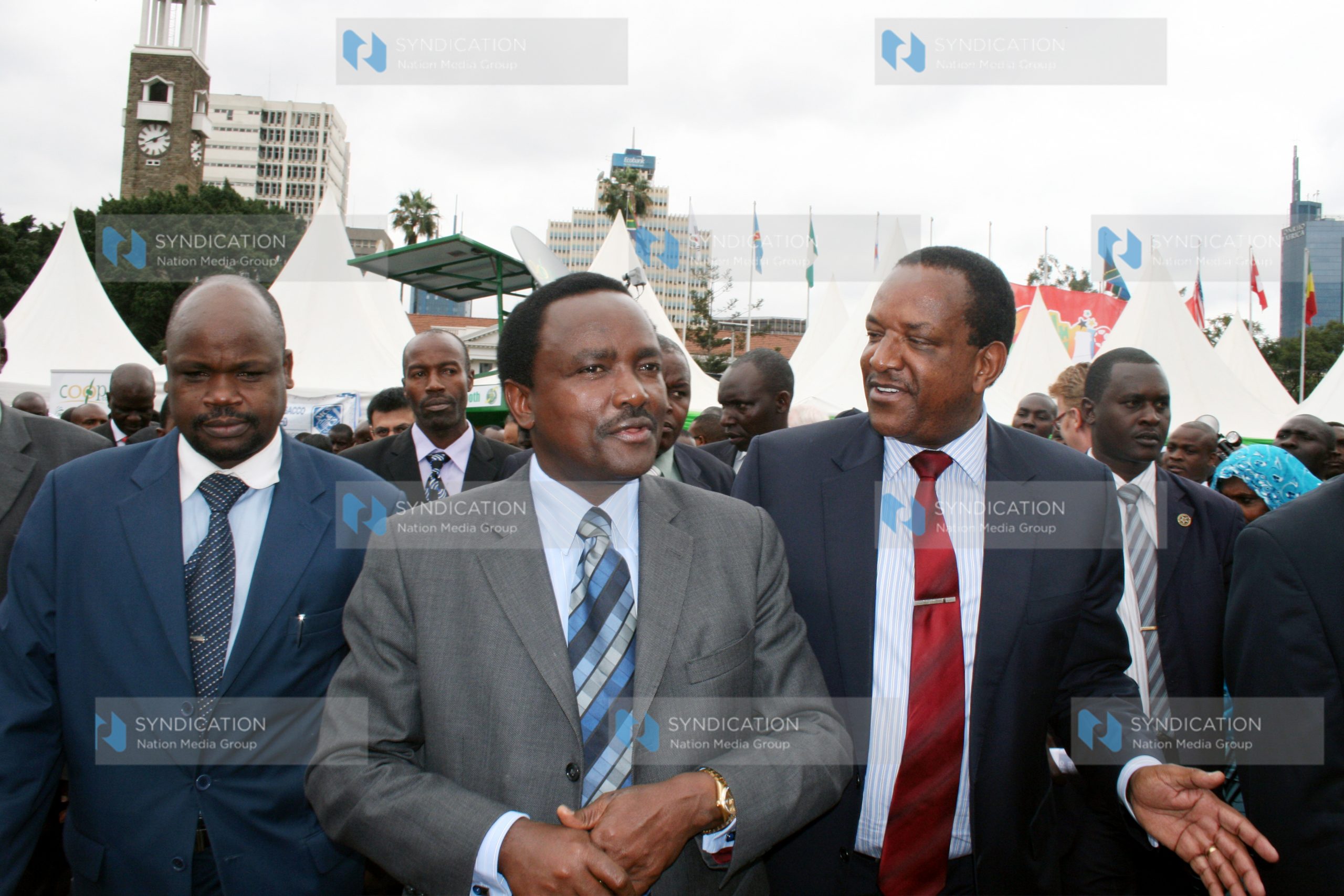 Vice President Kalonzo Musyoka with Joseph Nyagah Co-operative Development Minister and Marketing