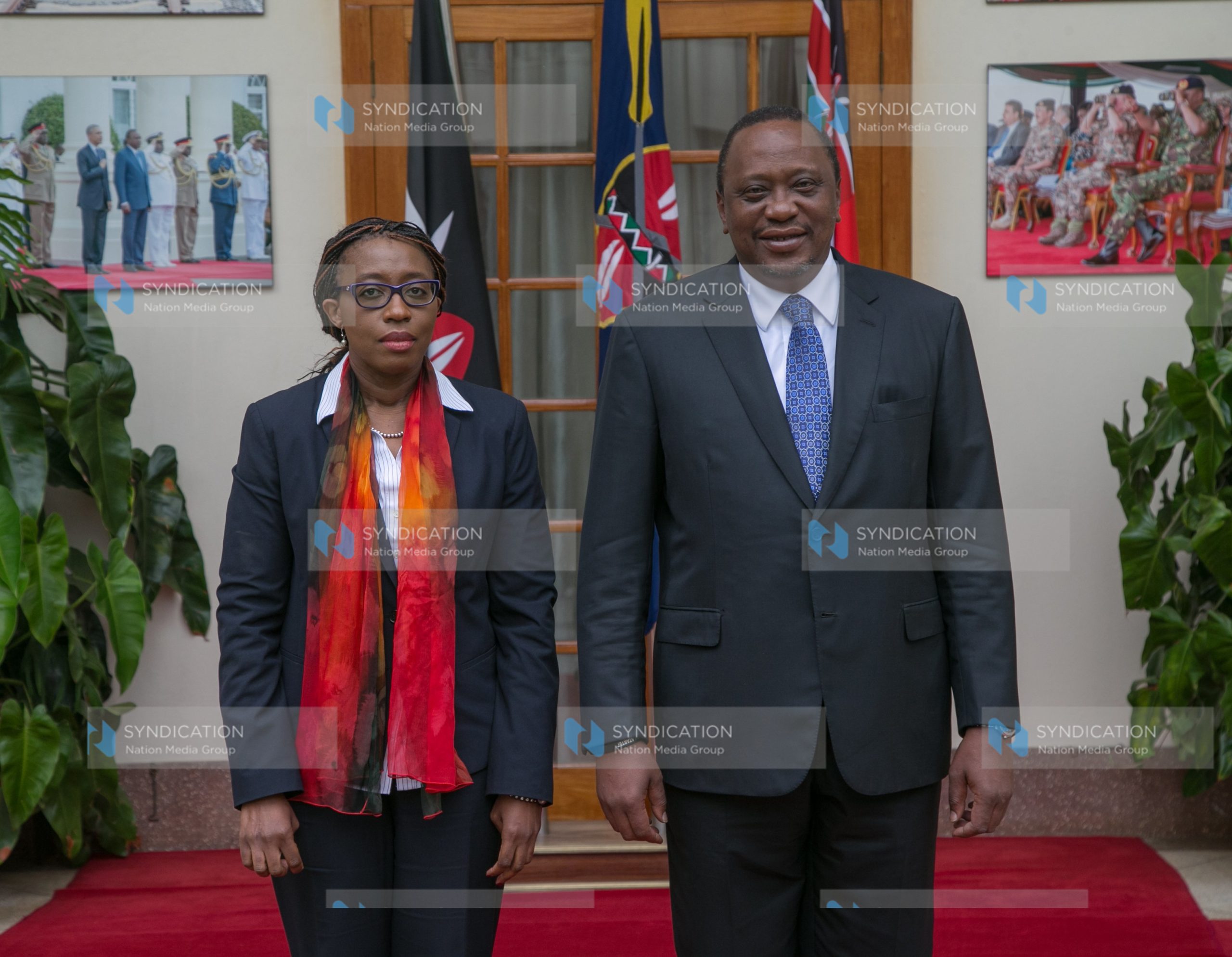 President Uhuru Kenyatta with Vera Songwe, Executive Secretary of United Nations ECA