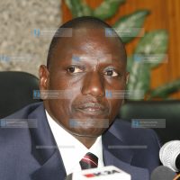 Former Agriculture Minister William Ruto address a press conference