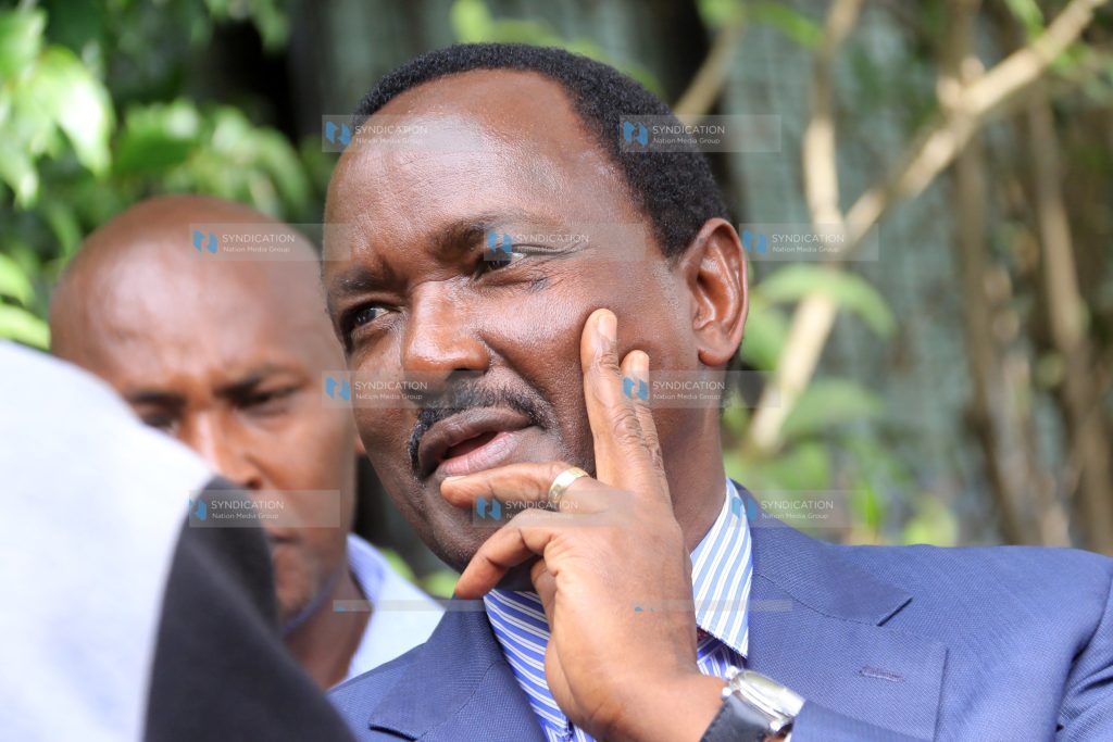 Wiper leader Kalonzo Musyoka addressing the media