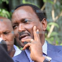 Wiper leader Kalonzo Musyoka addressing the media
