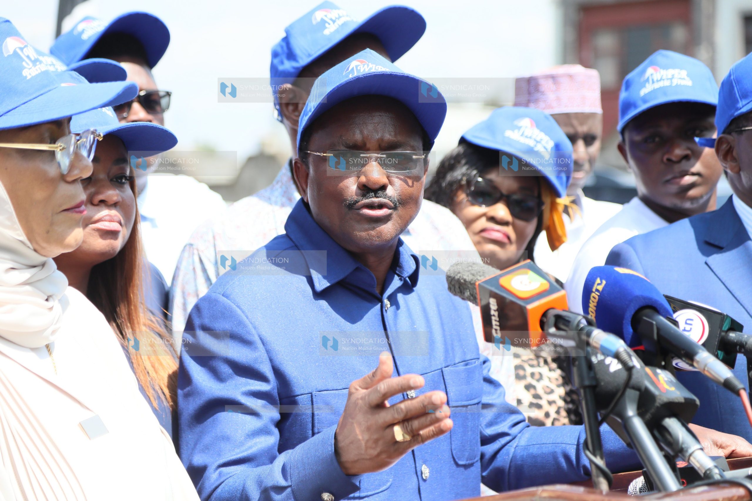 Wiper Patriotic Front Party leader Kalonzo Musyoka addressing journalists