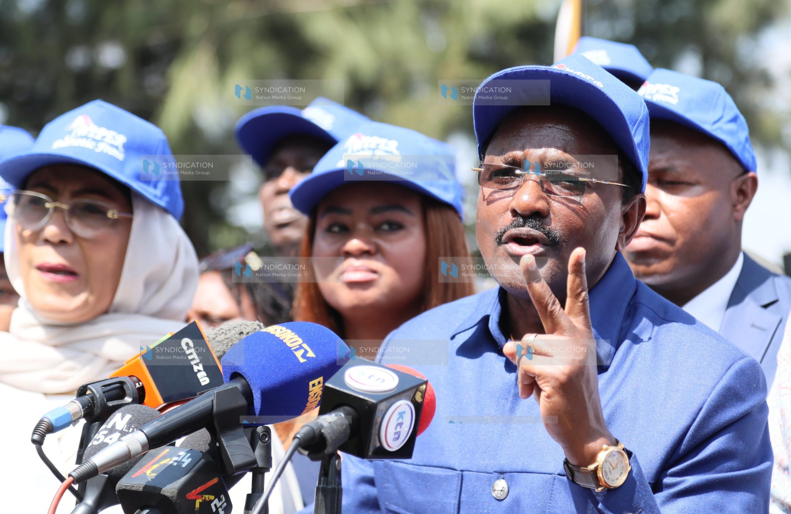 Wiper Patriotic Front Party leader Kalonzo Musyoka addressing journalists