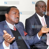 Wiper Democratic Party Leader Kalonzo Musyoka address the press