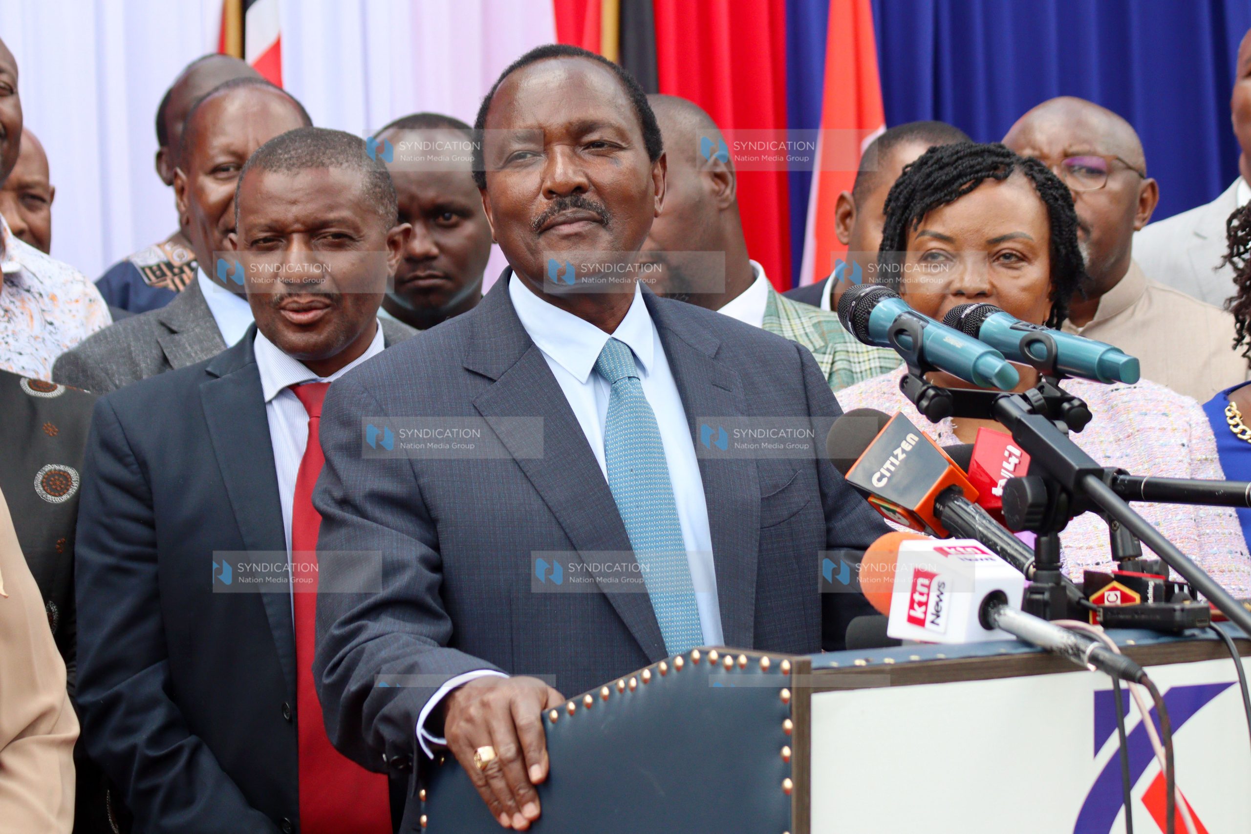 Wiper Party leader Kalonzo Musyoka (at the podium)