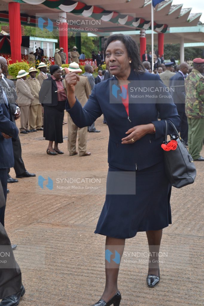 Lands Cabinet Secretary Charity Ngilu leaves Uhuru Park