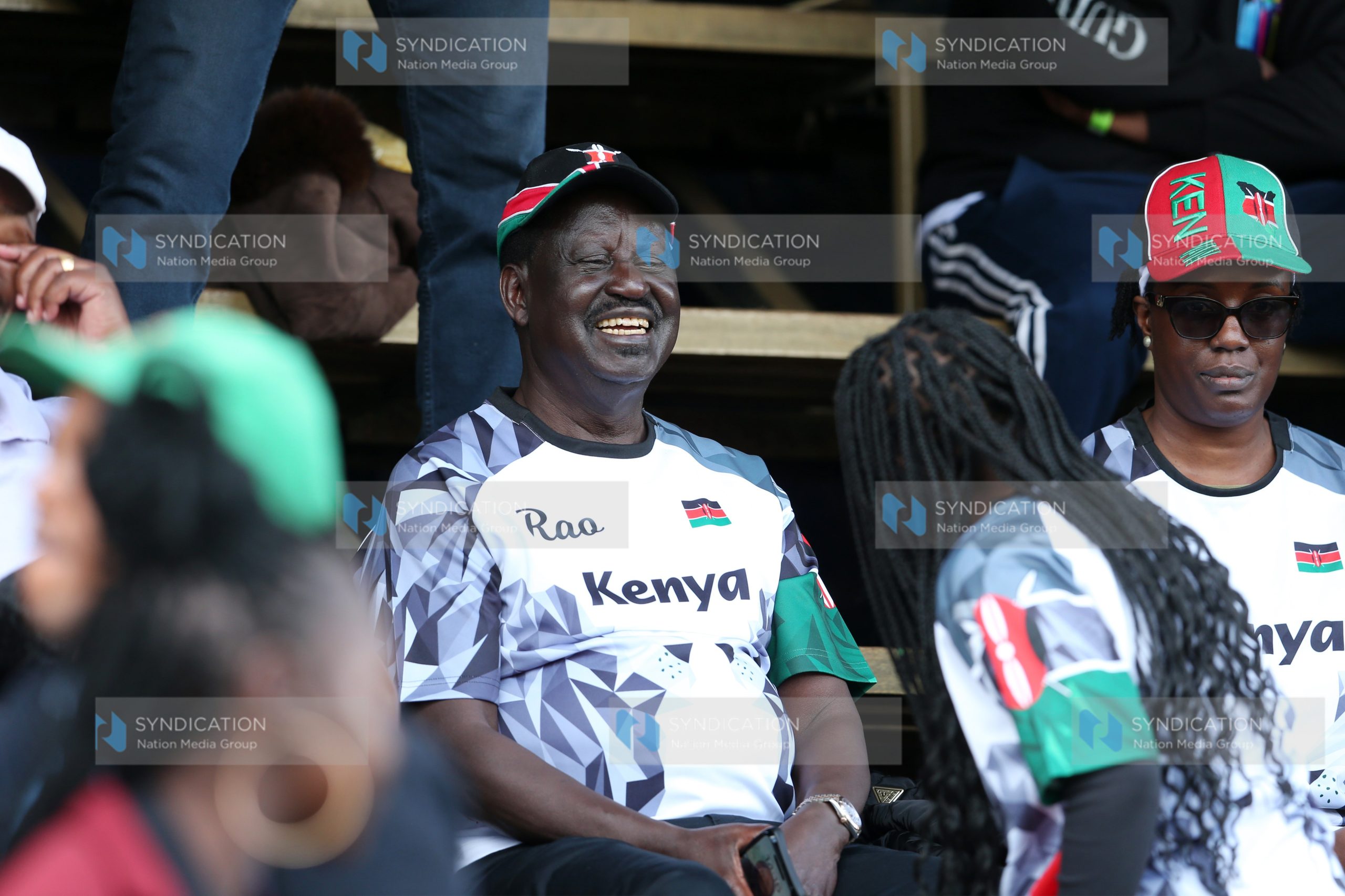 Opposition leader Raila Odinga following Safari 7s rugby tournament matches