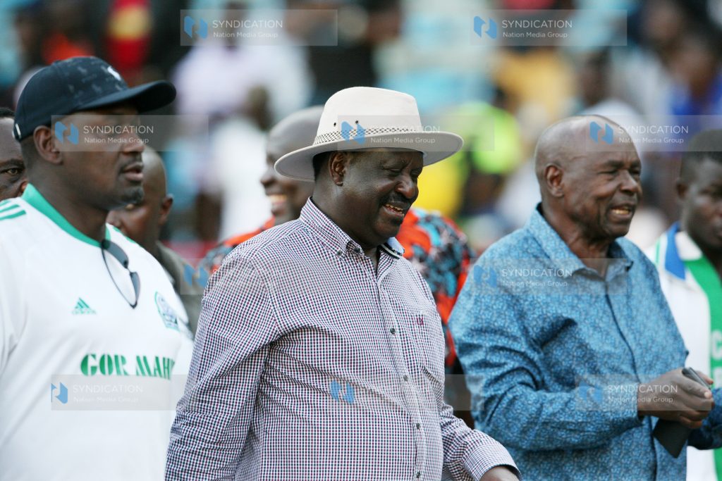 Happy Opposition leader and Gor Mahia Patron Raila Odinga