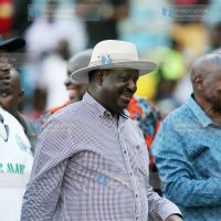 Happy Opposition leader and Gor Mahia Patron Raila Odinga
