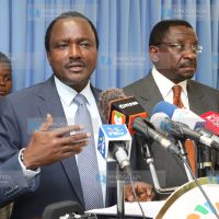 CORD leader Kalonzo Musyoka address the media