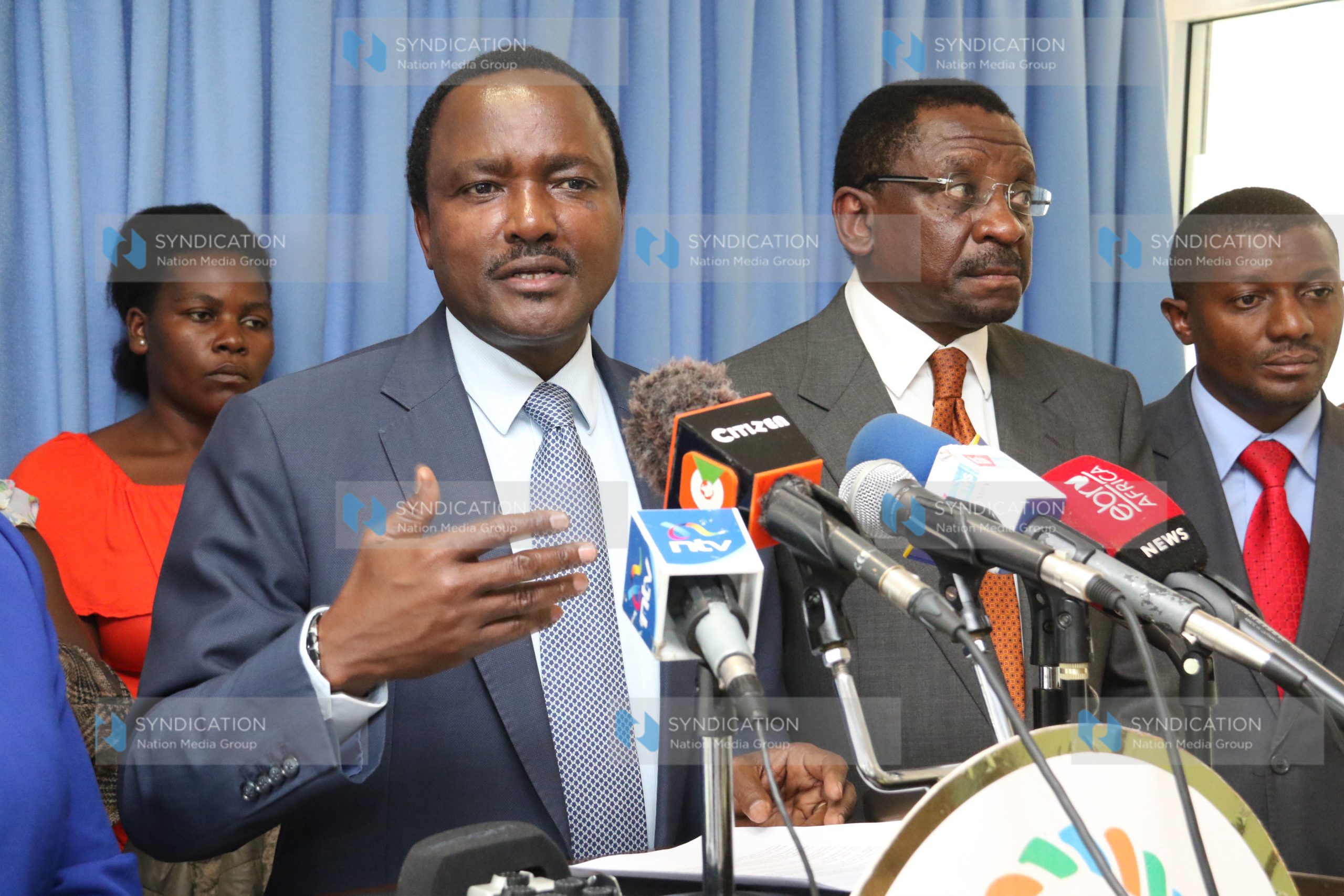 CORD leader Kalonzo Musyoka address the media
