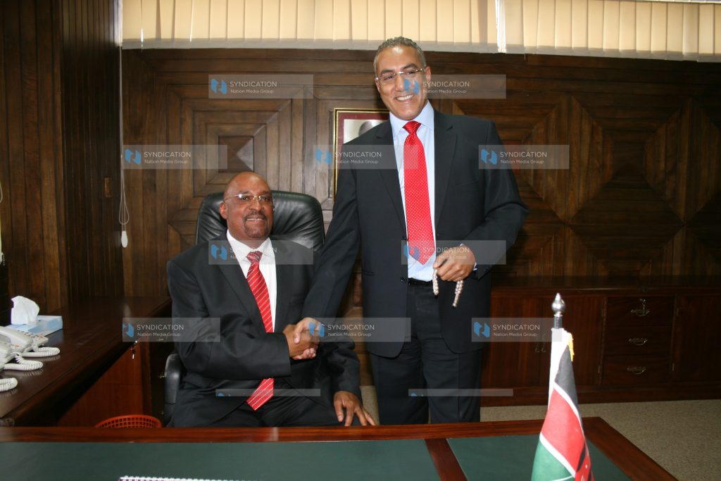 Najib Balala (right) with Newly appointment Tourism Minister Danson