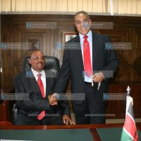 Najib Balala (right) with Newly appointment Tourism Minister Danson