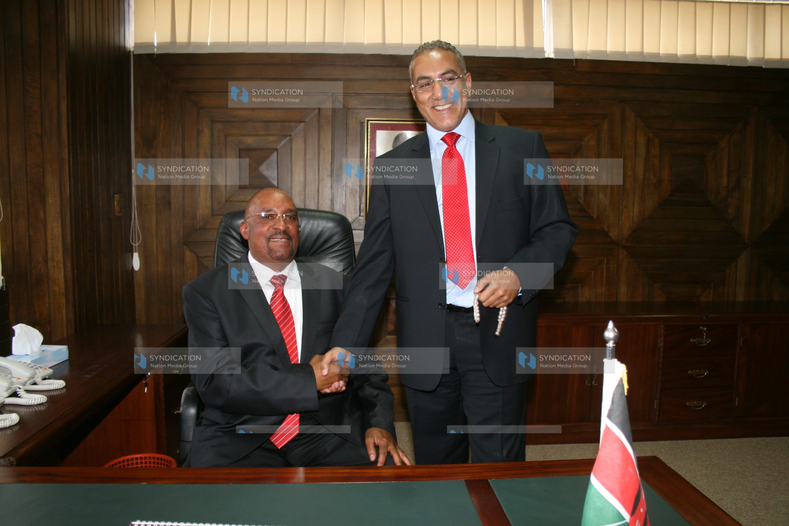 Najib Balala (right) with Newly appointment Tourism Minister Danson