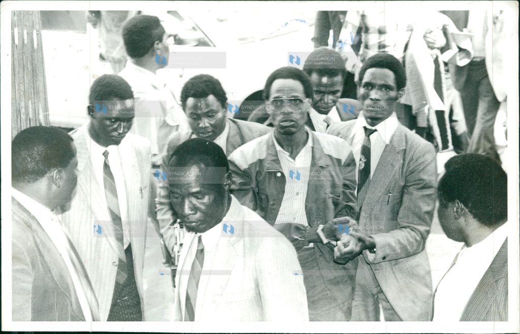 Former Legislator Koigi wa Wamwere (in glasses)