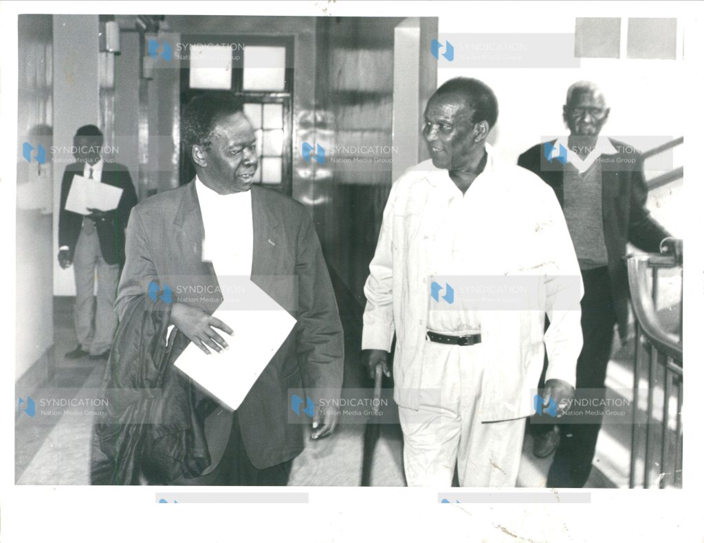 Mr. Paul Joseph Ngei (right), one of Kenya's longest-serving Cabinet Ministers